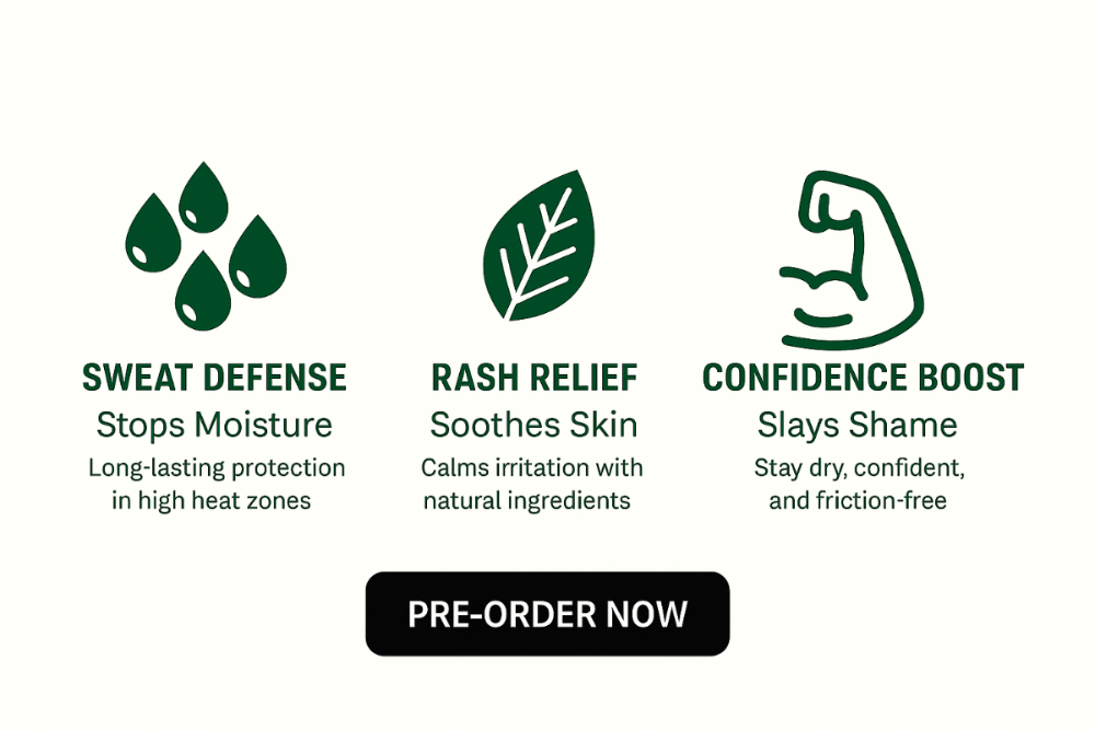 Swamp Shield anti chafe paste benefits showing sweat defense and rash relief